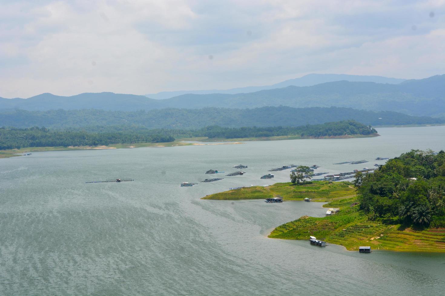 Photo of a reservoir with a freshwater fish farming pond 22350878 Stock