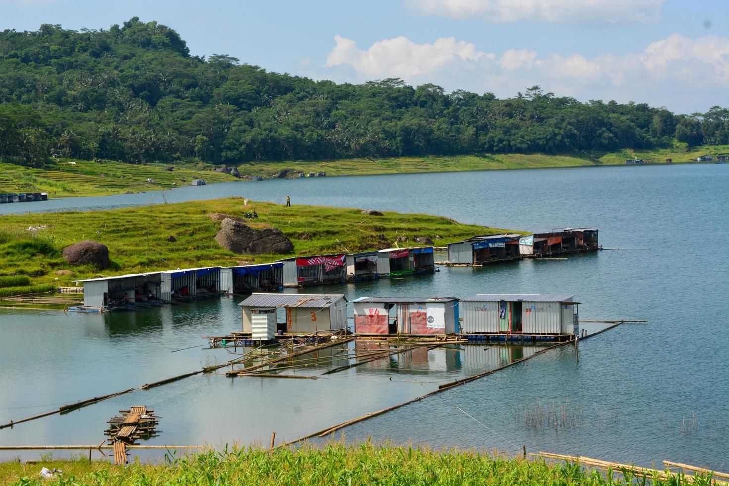 Photo of a reservoir with a freshwater fish farming pond 22350901 Stock