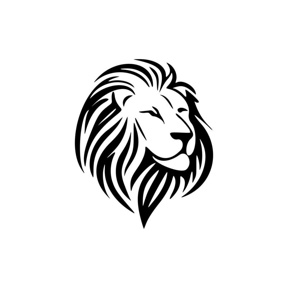 minimalista león logo en negro y blanco estilo vector. vector