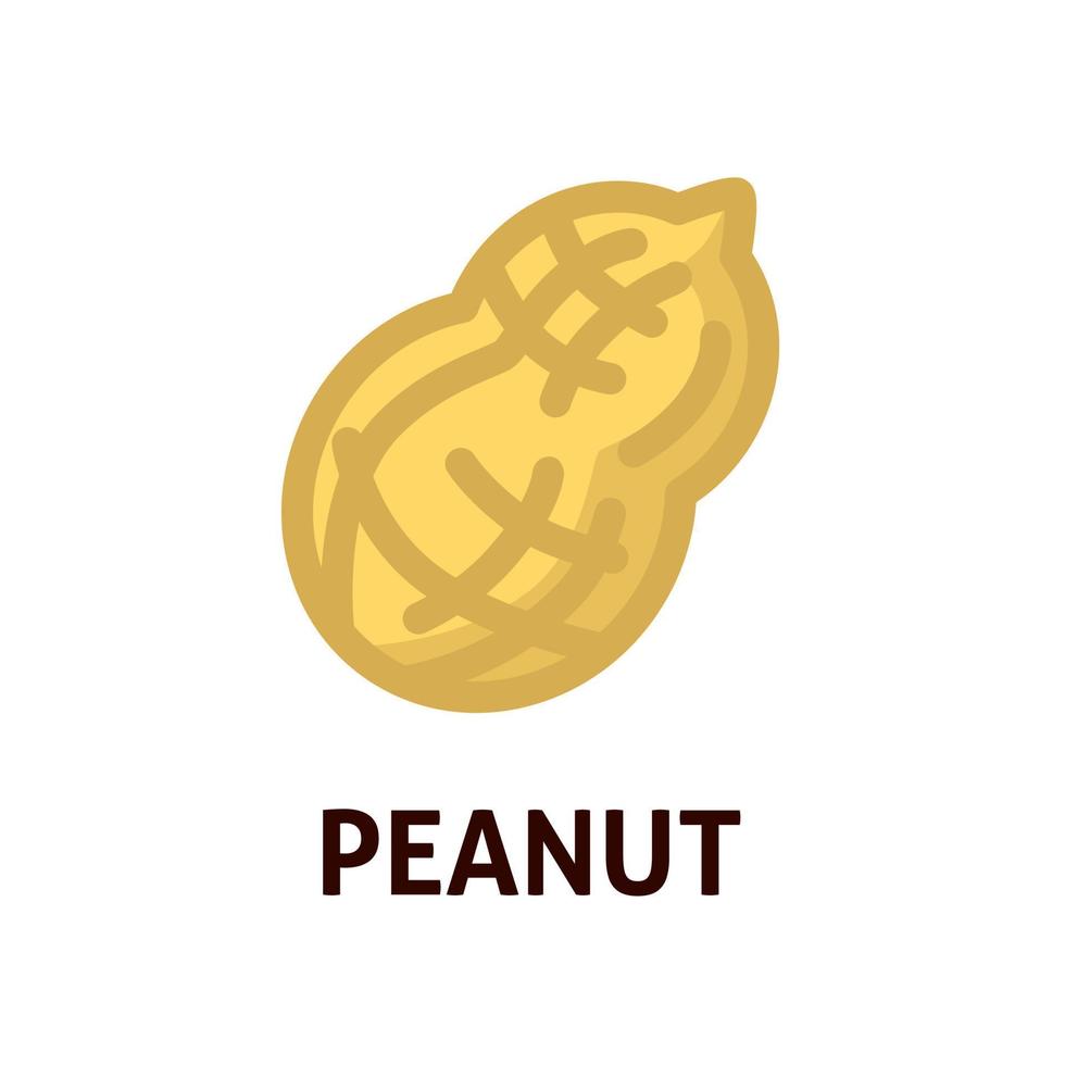 Organic peanut food. Vector icon. Natural snack. Tasty vegetarian and vegan raw ingridient