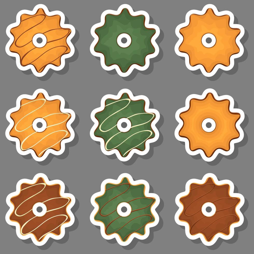 Big set homemade cookie different taste in pastry biscuit vector