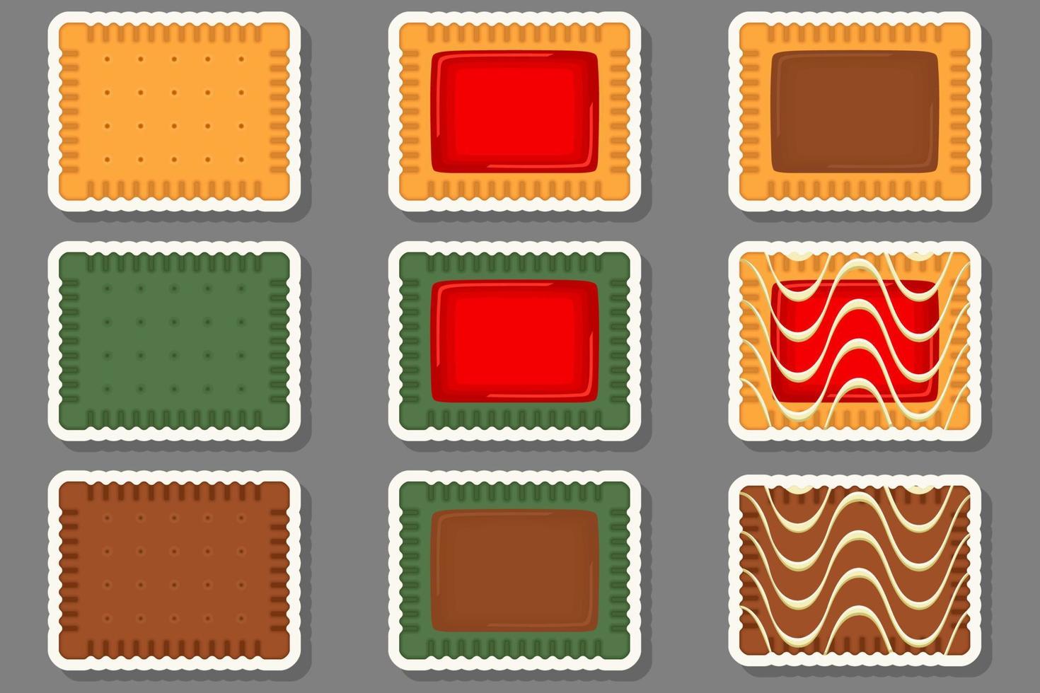 Big set homemade cookie different taste in pastry biscuit vector