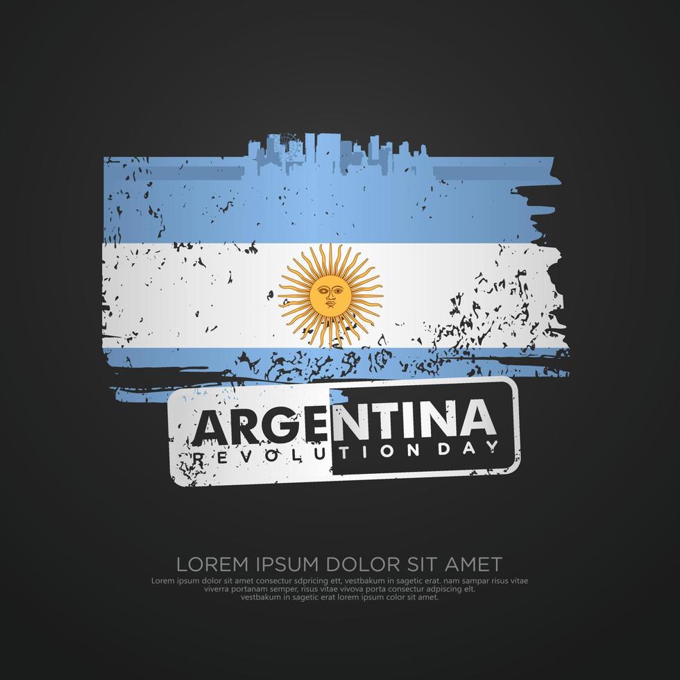 Argentina Revolution day greeting card template. vector