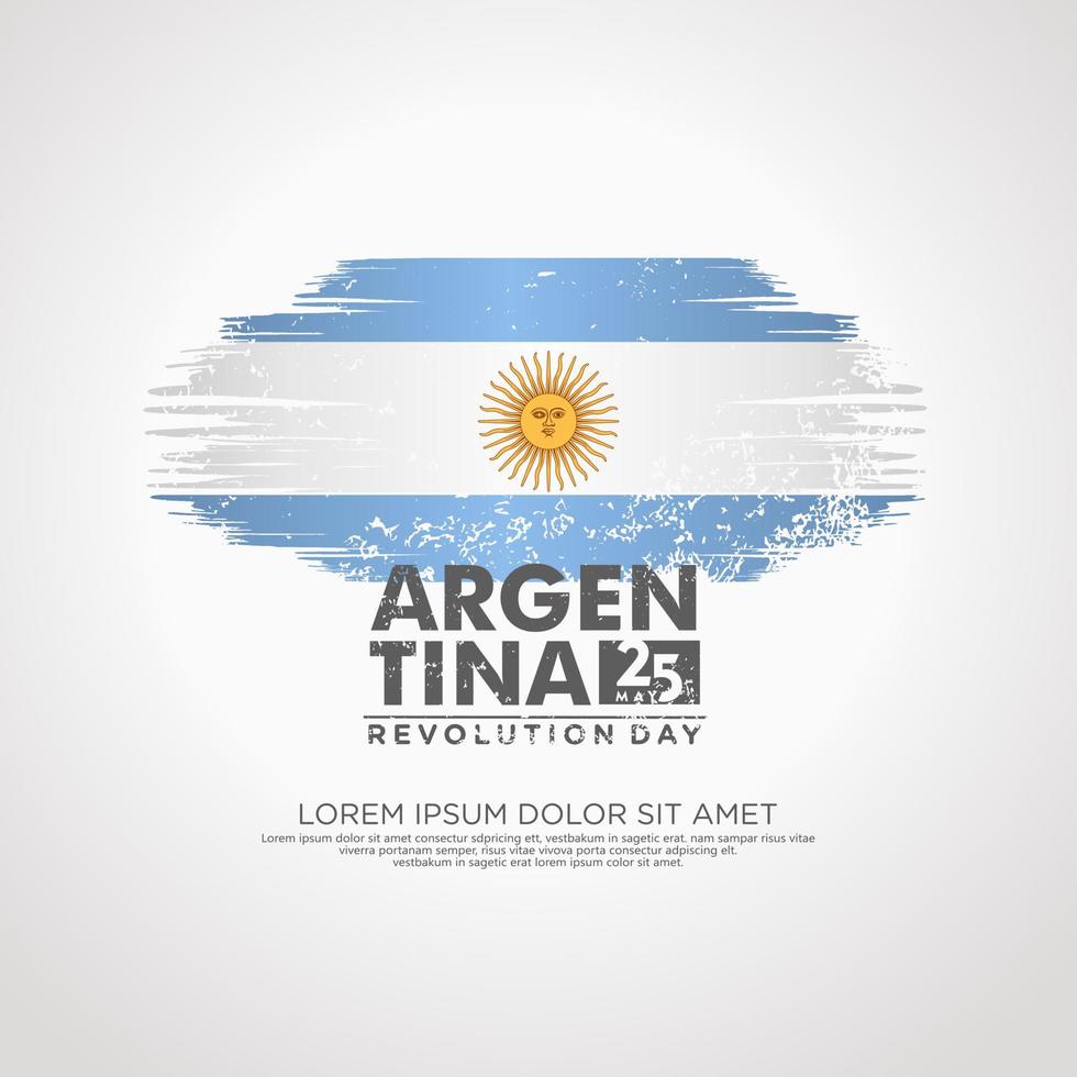 Argentina Revolution day greeting card template. vector