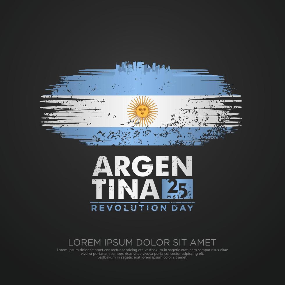 Argentina Revolution day greeting card template. vector
