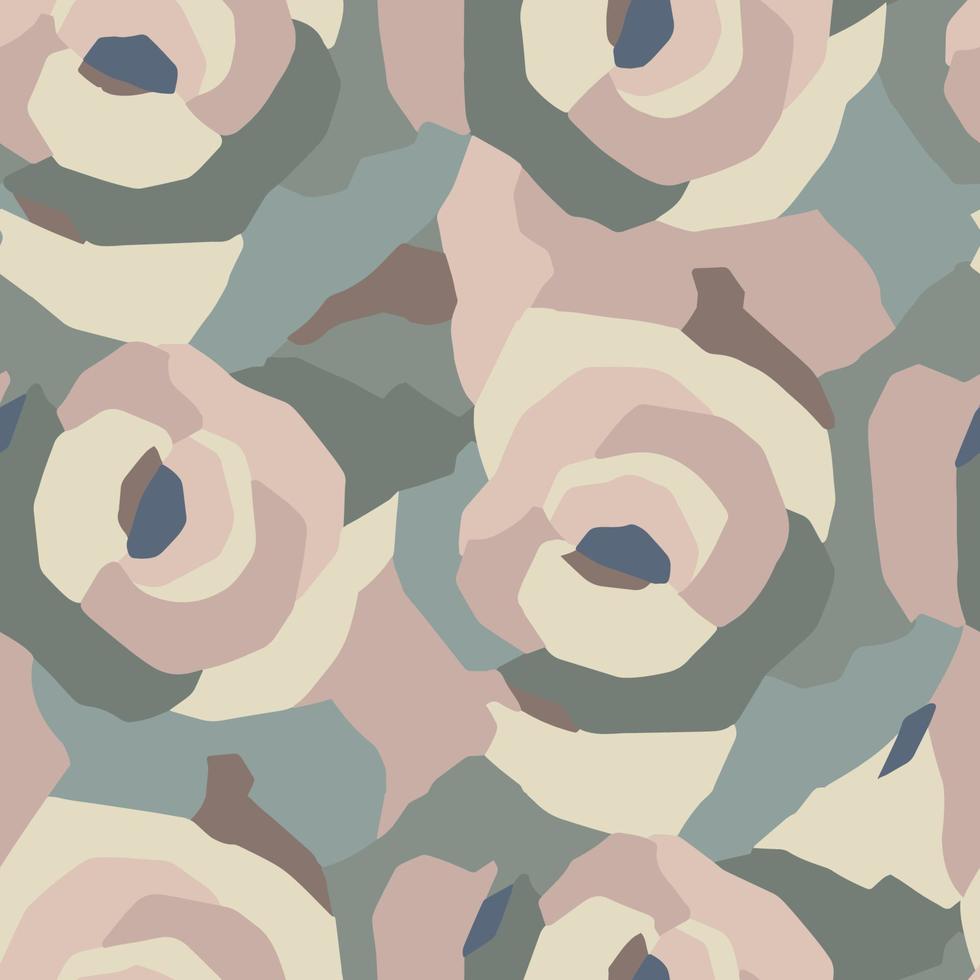 Vector abstract cut out rose flower seamless repeat pattern