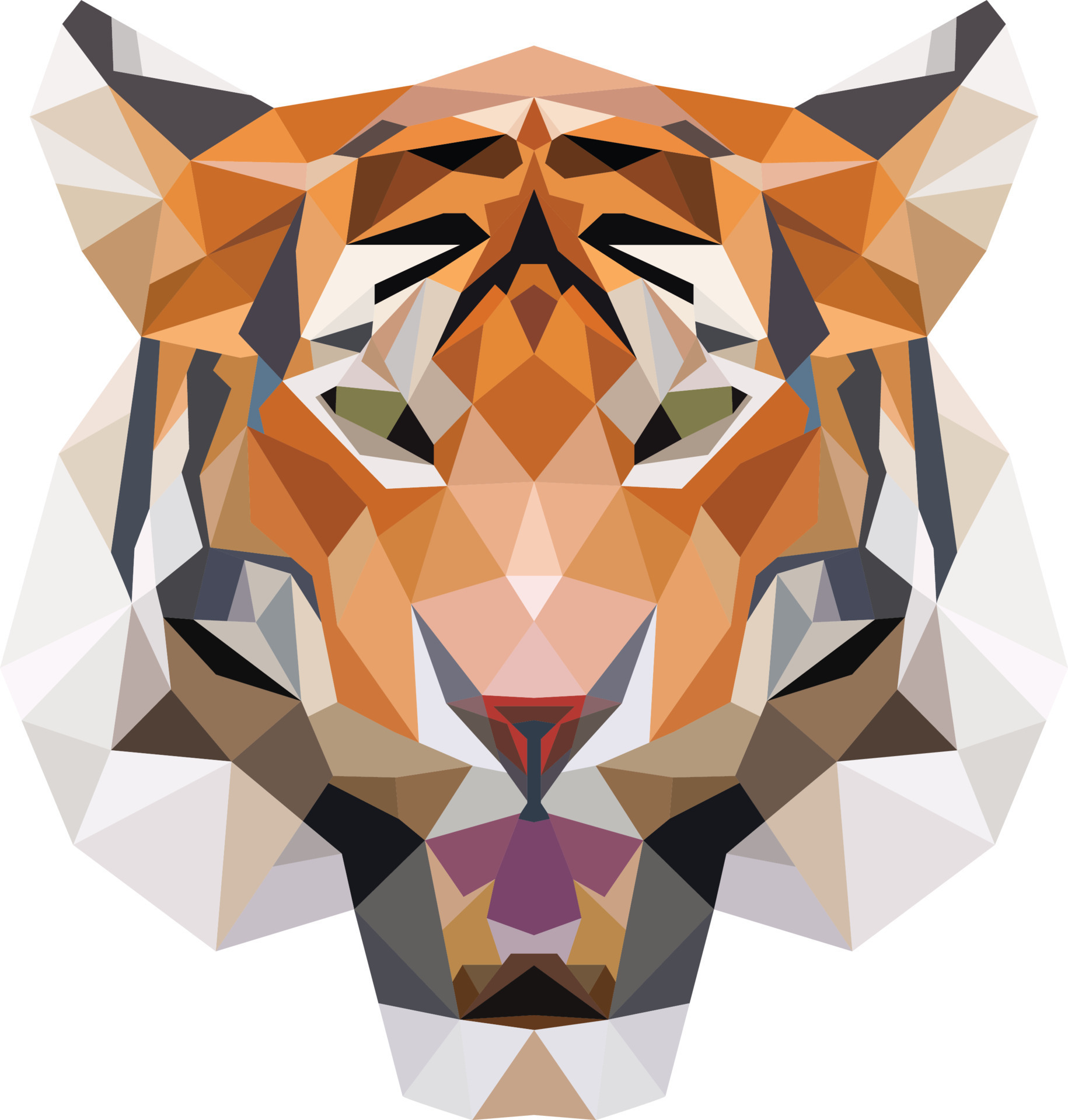 Geometric tiger head triangle pattern vector illustration 22351348