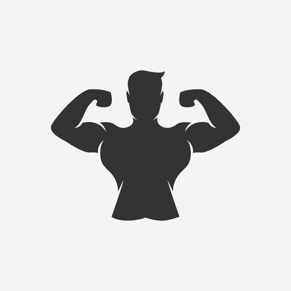 Vector illustration of bodybuilder icon