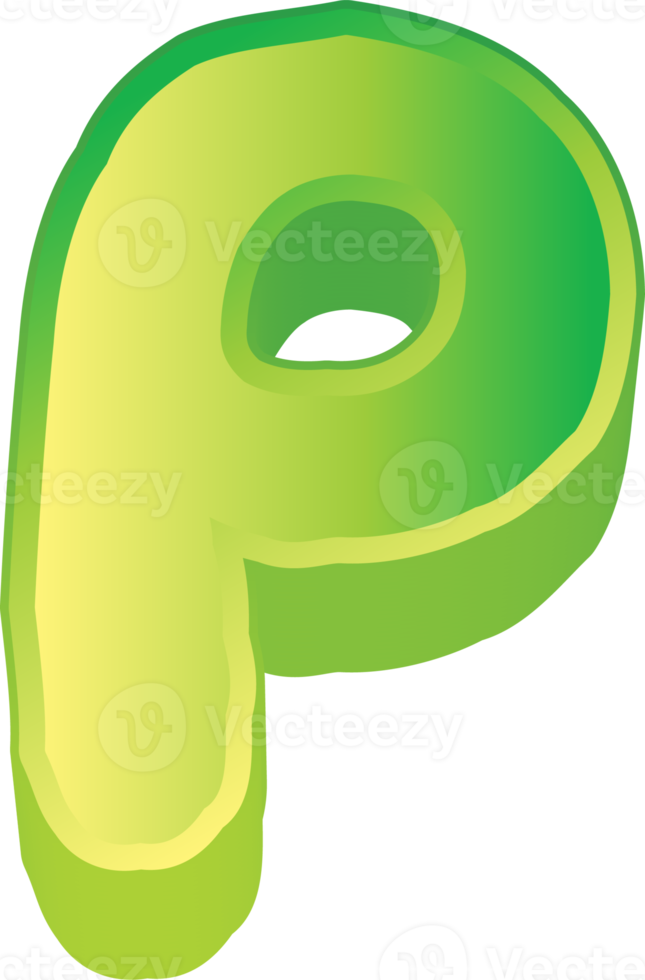 verde lettera 3d png