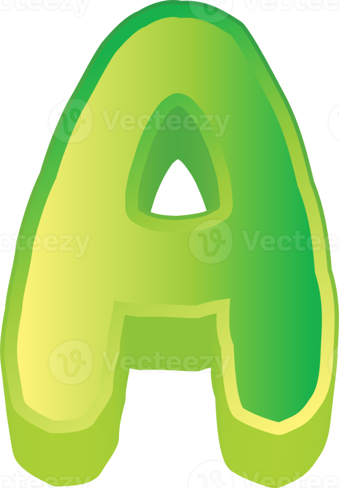 vert lettre 3d png