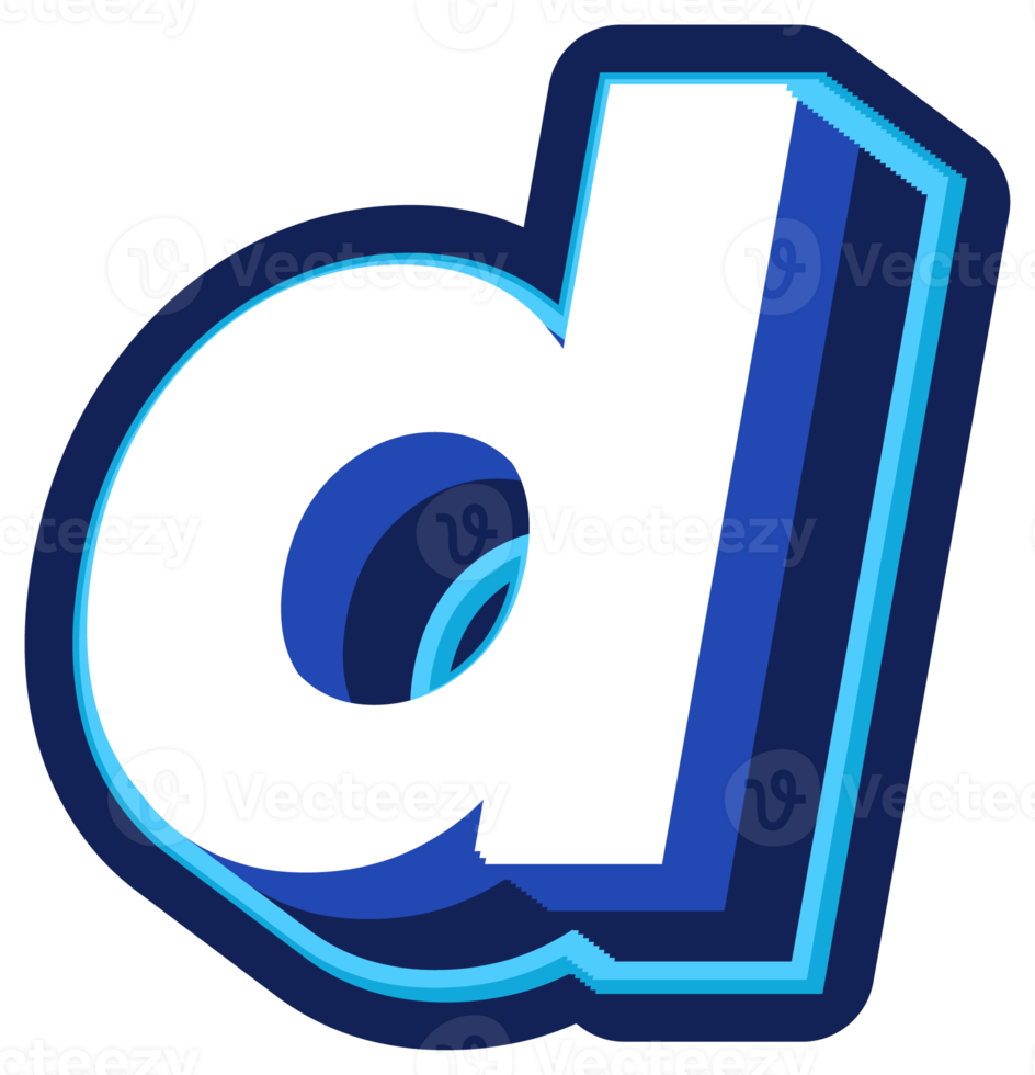 Bold 3d Blue Lowercase Letter d 22351417 PNG