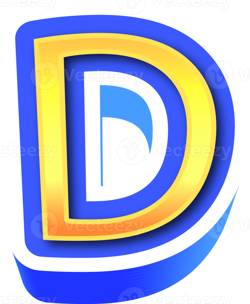 brillant or 3d lettre ré png