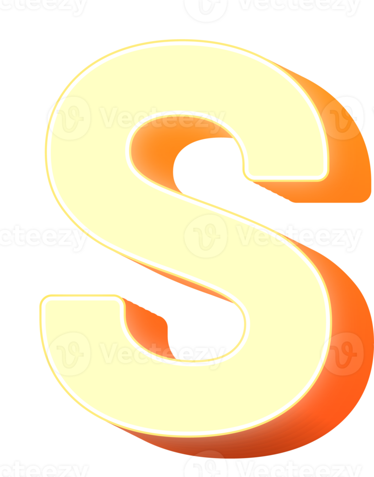 Cream 3d Bold Letter png