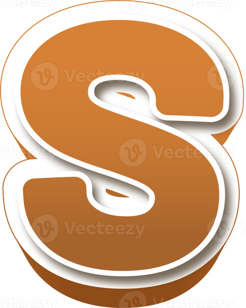 Chocolate 3d Bold Letter S png