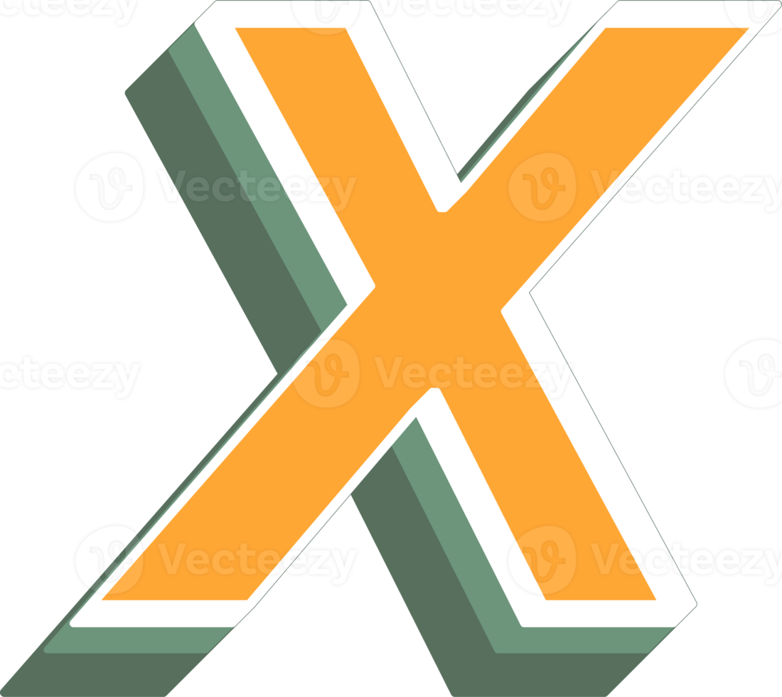 Simple 3d Yellow Letter png