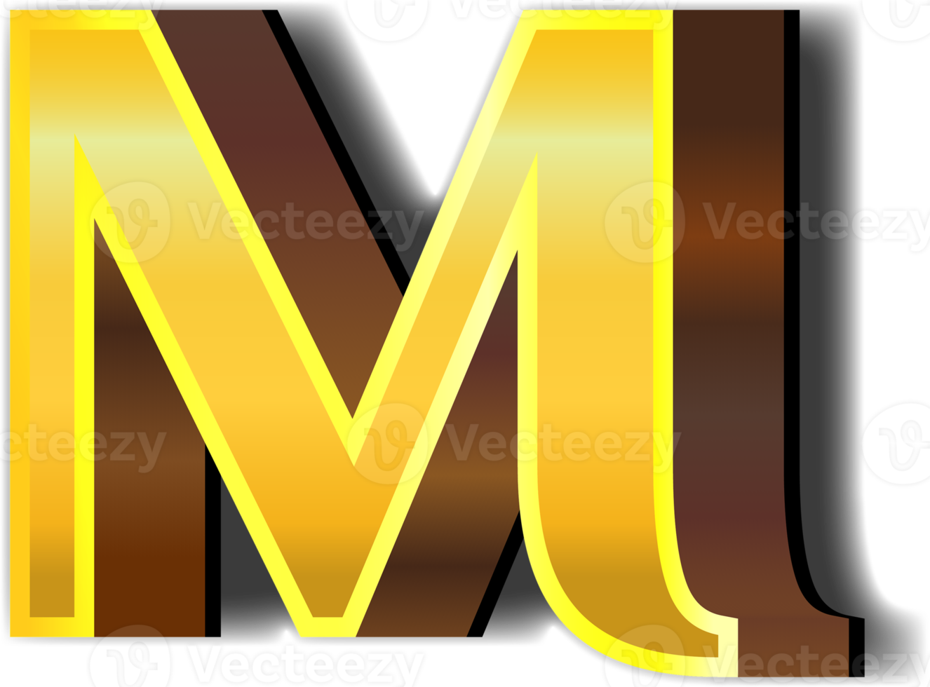 Shiny gold alphabet letters png