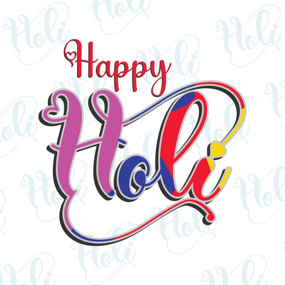 Holi Festival with colorful calligraphy. Indian Festival Of Holi, background vector illustration