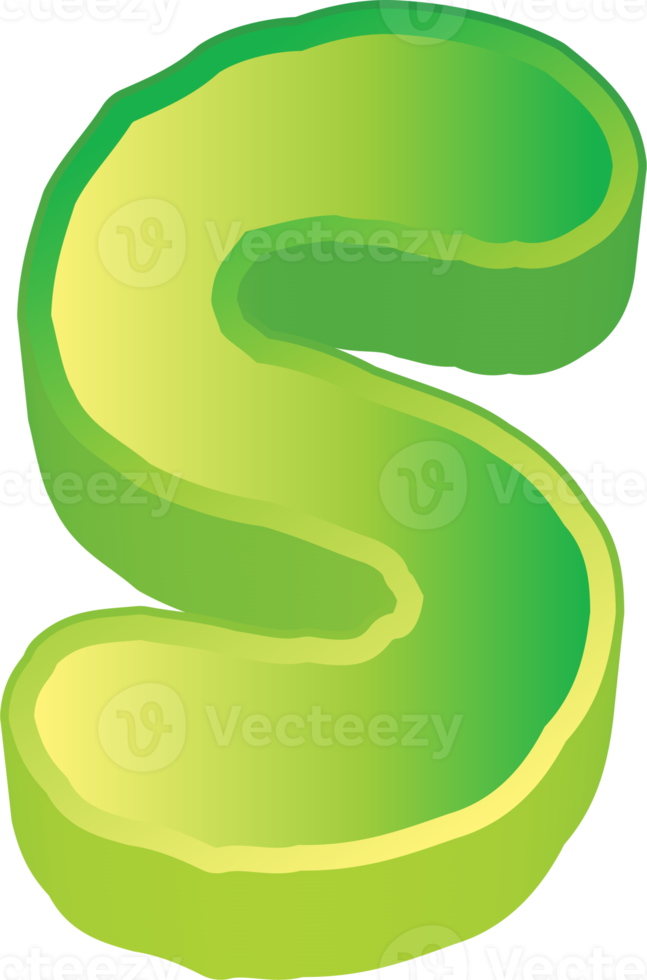 Green Letter 3d png