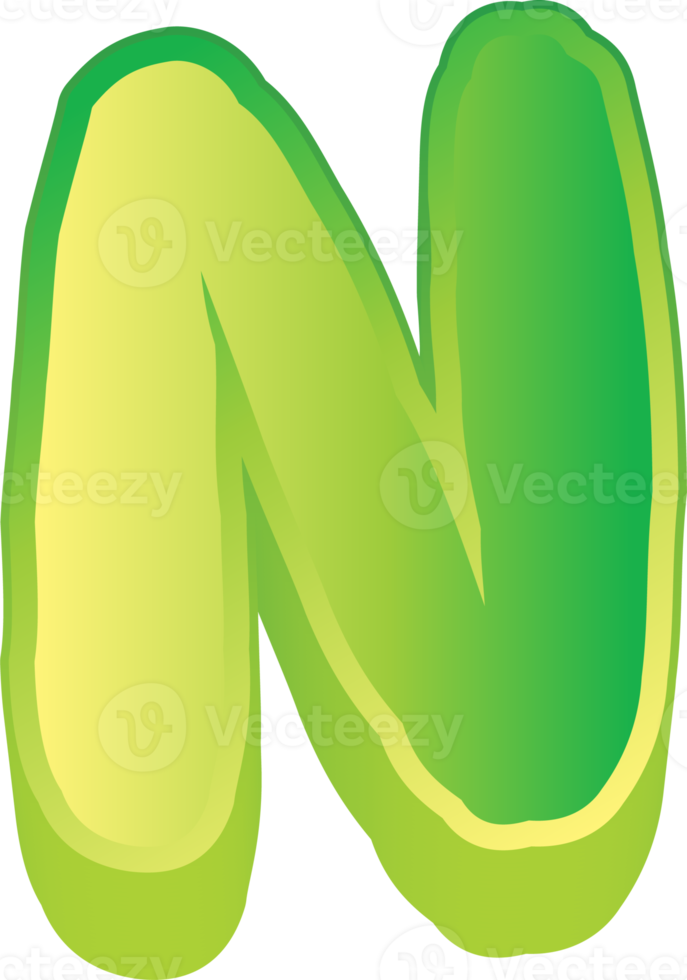 Green Letter 3d png