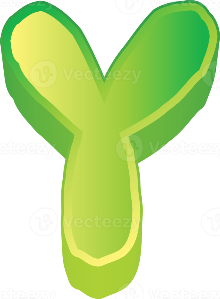 vert lettre 3d png