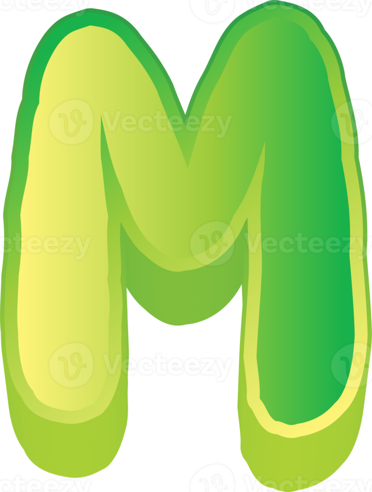 Green Letter 3d png