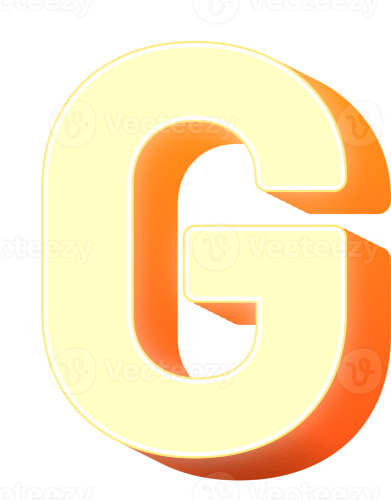 Cream 3d Bold Letter png