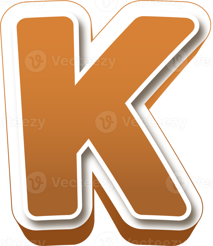 Chocolate 3d Bold Letter K png