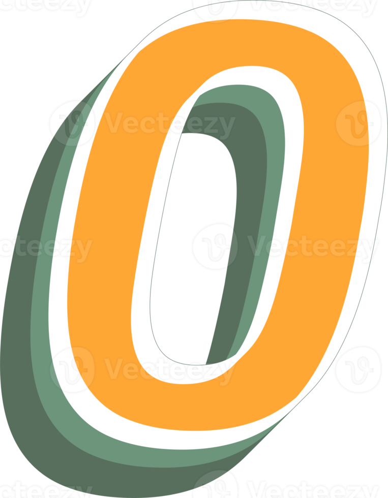 Simple 3d Yellow Number png