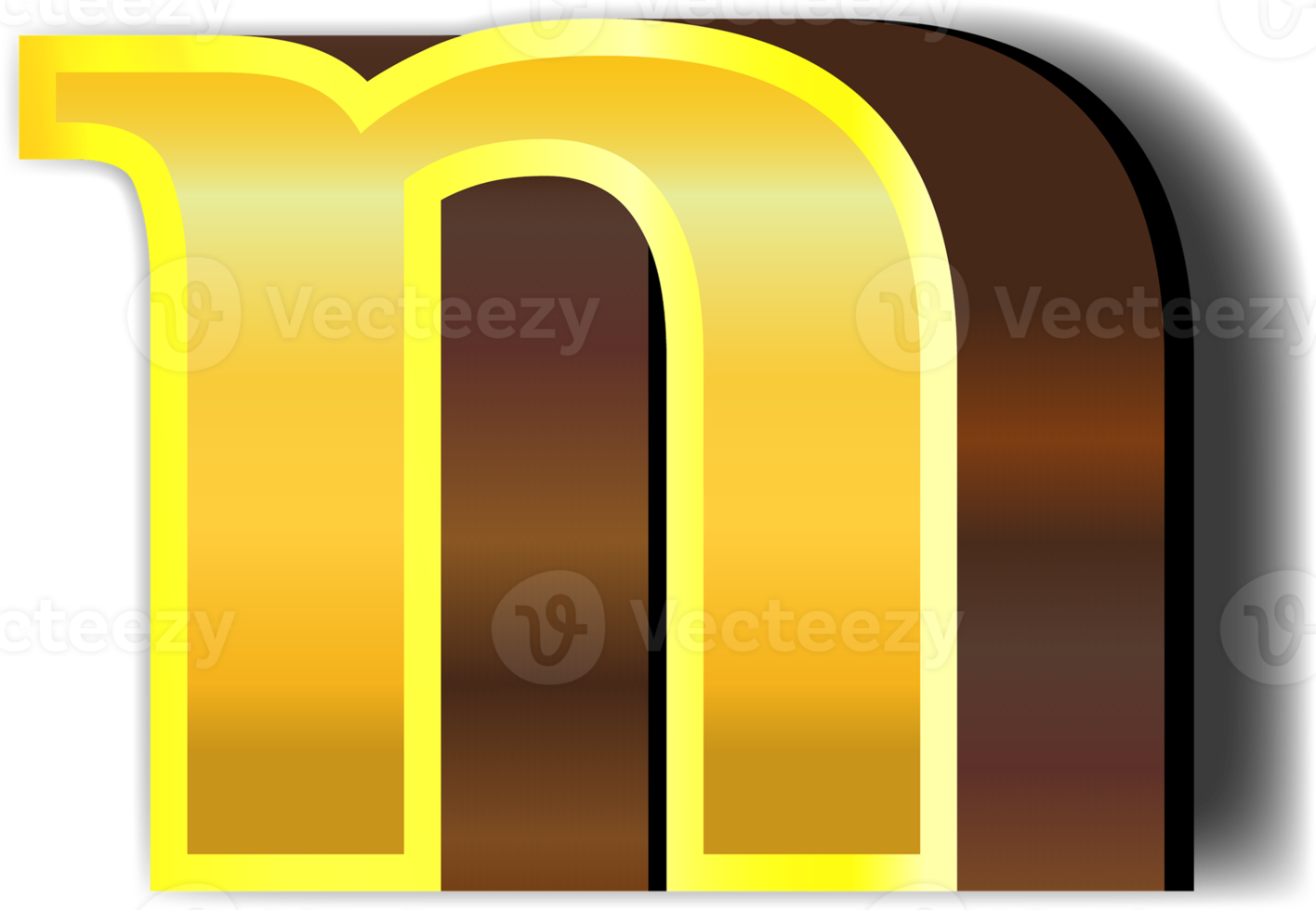 Shiny gold alphabet letters png