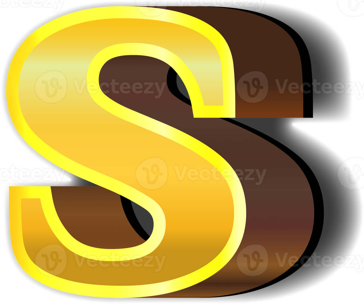 Shiny gold alphabet letters png