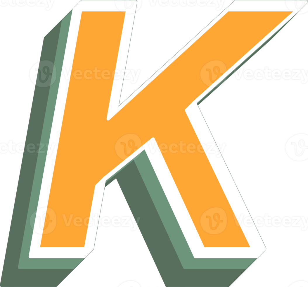 Simple 3d Yellow Letter png