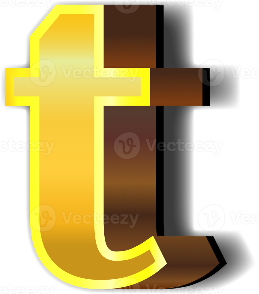 Shiny gold alphabet letters png