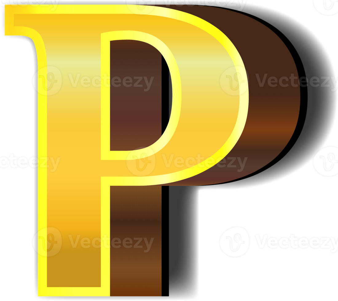 Shiny gold alphabet letters png