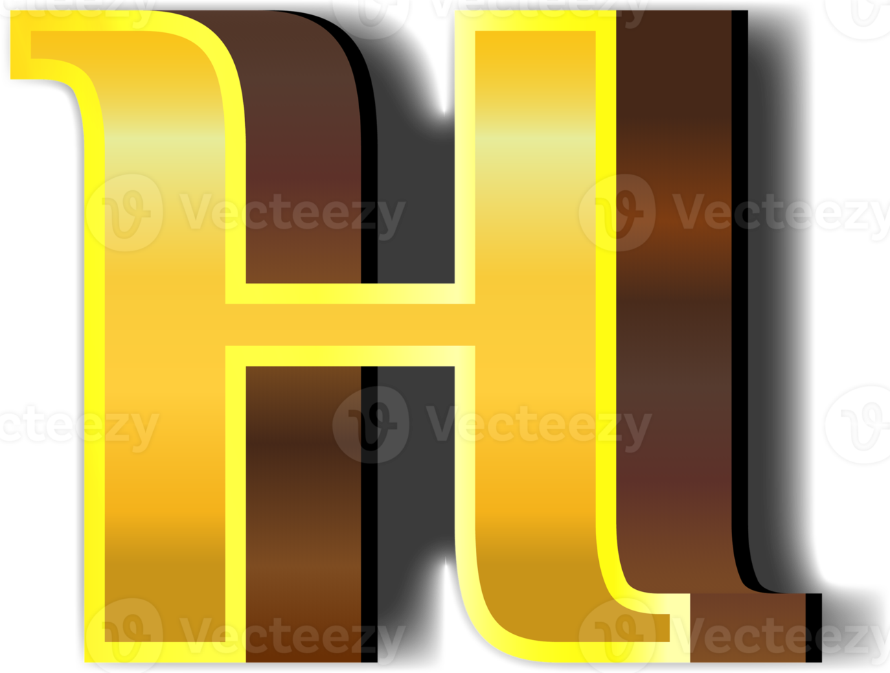 Shiny gold alphabet letters png