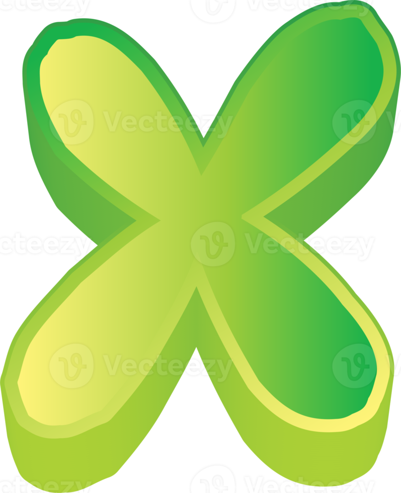 verde letra 3d png