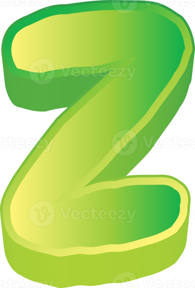 vert lettre 3d png