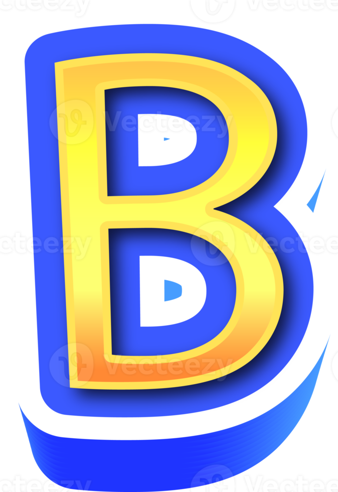 Shiny Gold 3d Letter B png