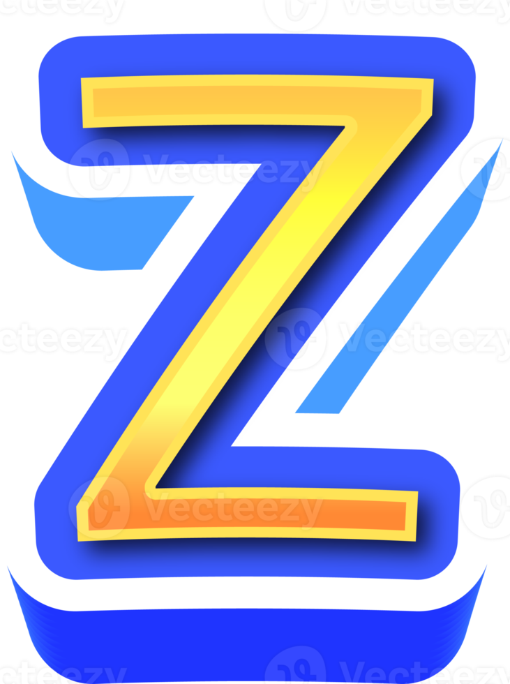 brillant or 3d lettre z png