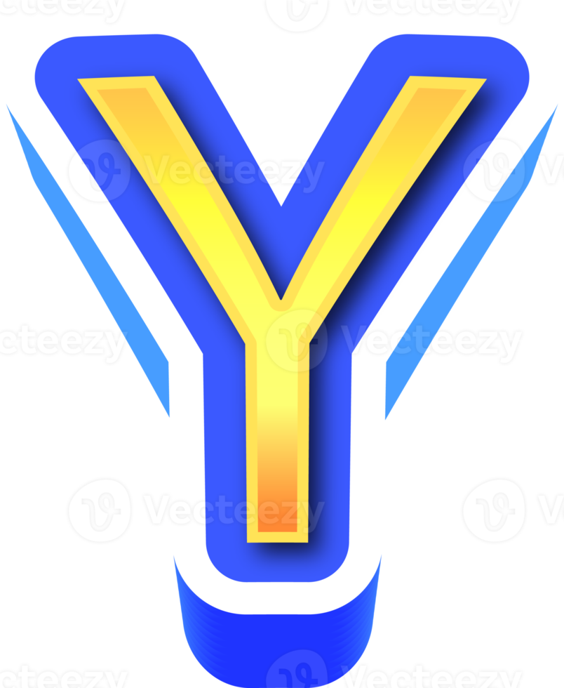 Shiny Gold 3d Letter Y png