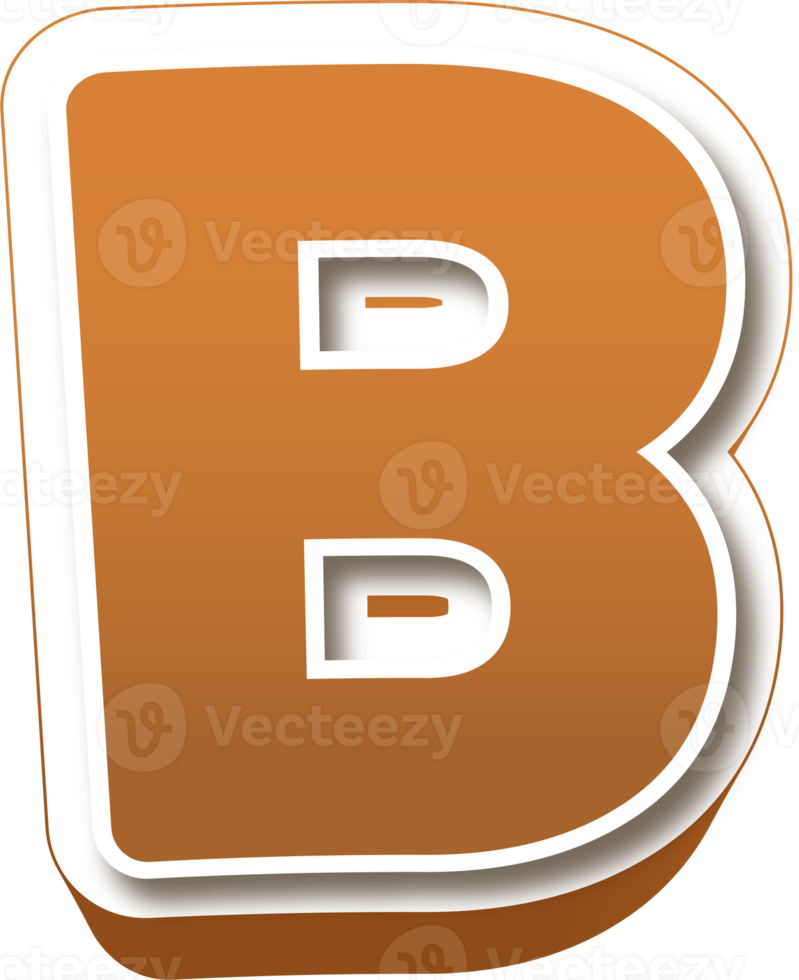 Chocolate 3d Bold Letter B png