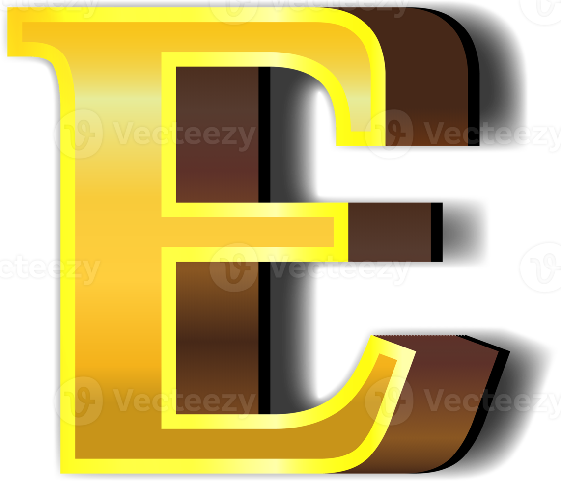 Shiny gold alphabet letters png