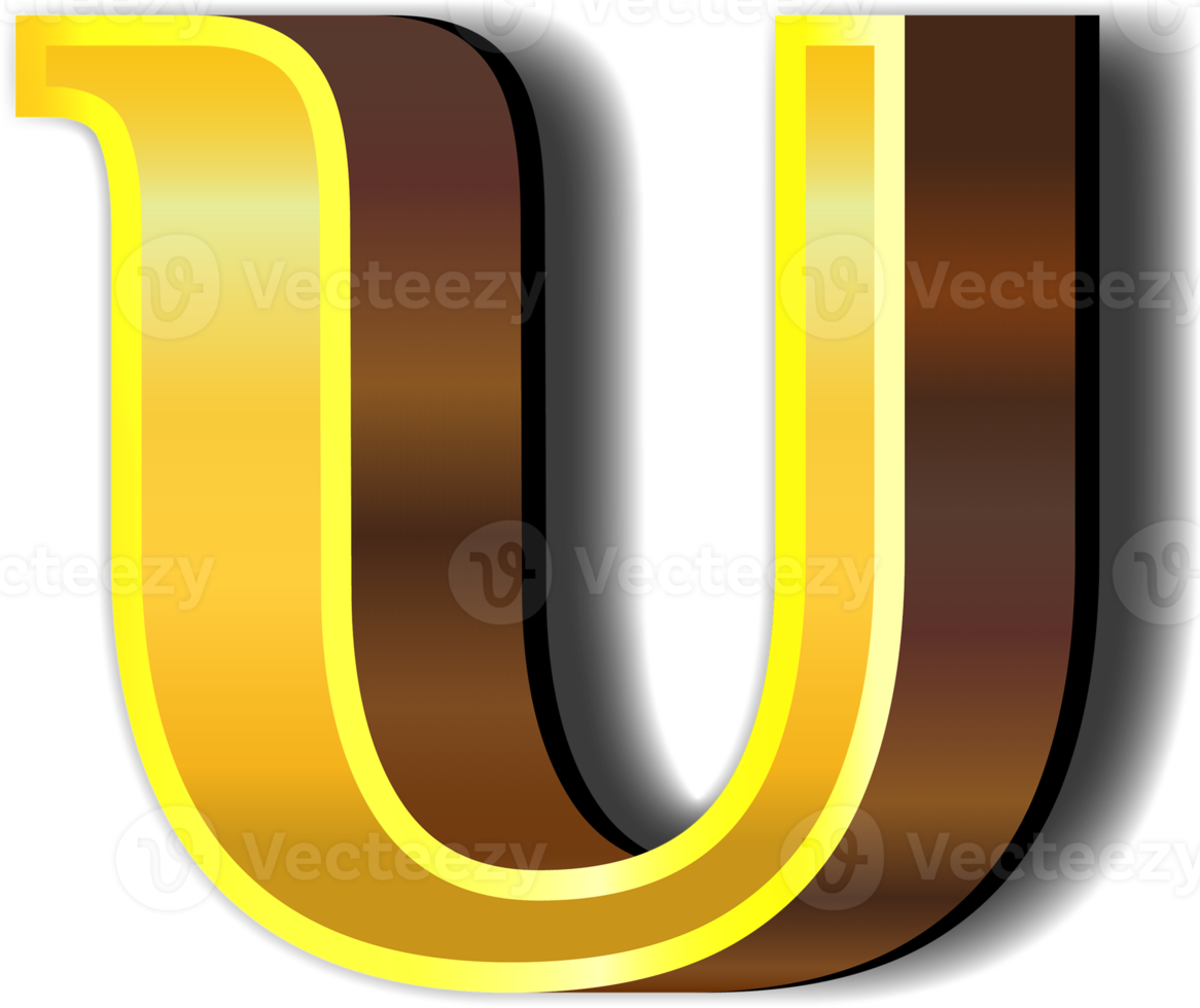 Shiny gold alphabet letters png