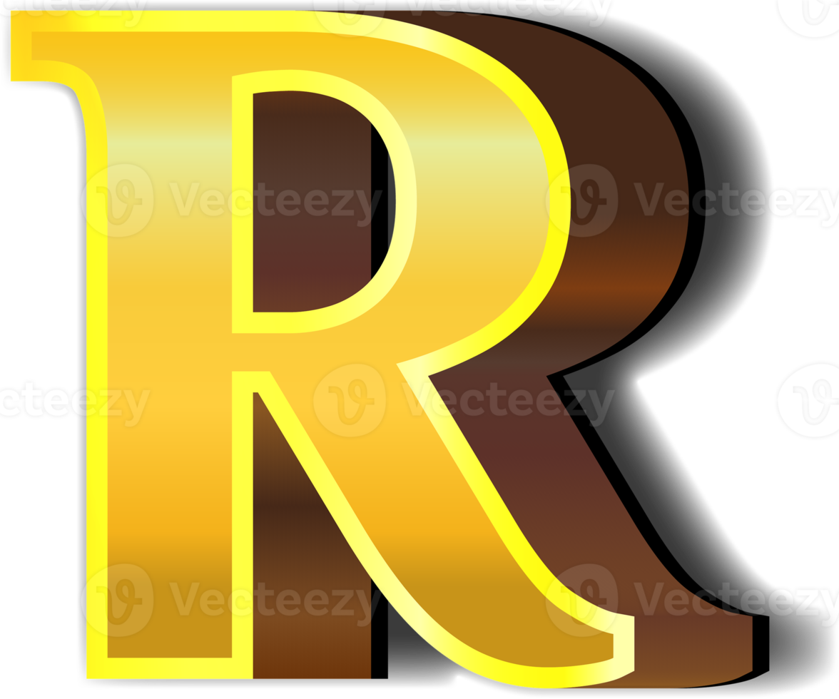 Shiny gold alphabet letters png