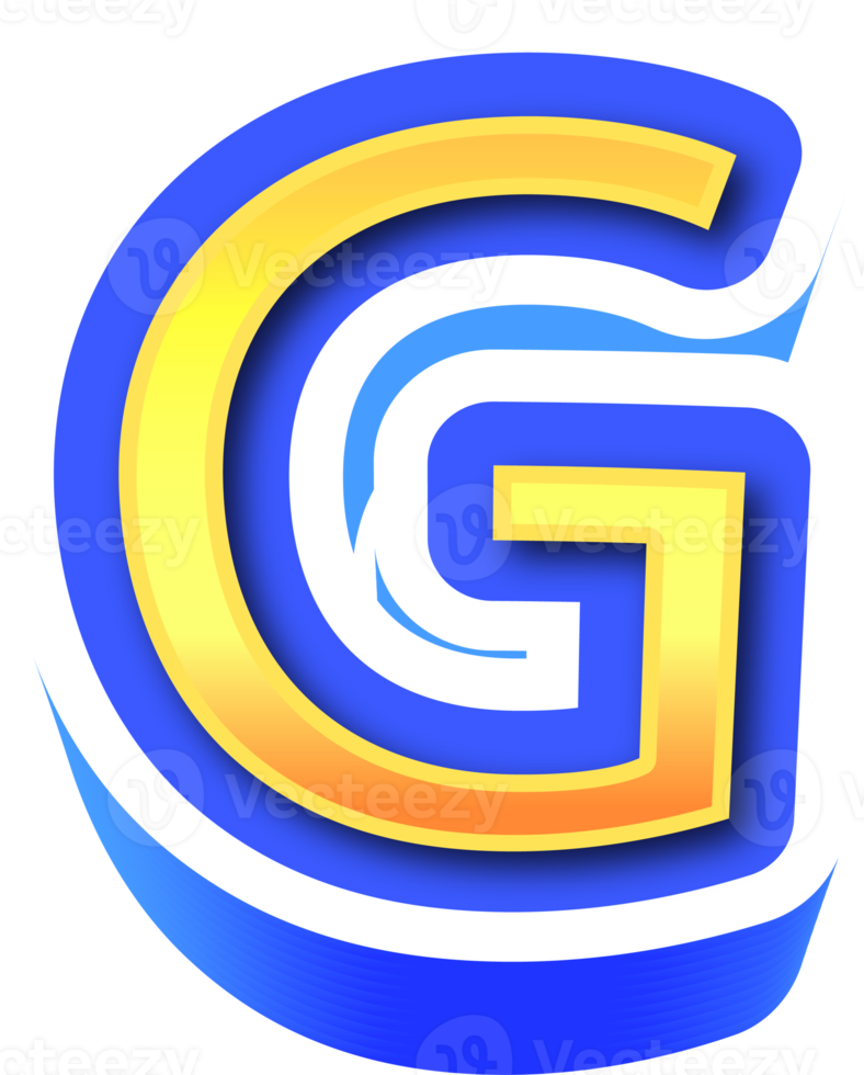 Shiny Gold 3d Letter G png