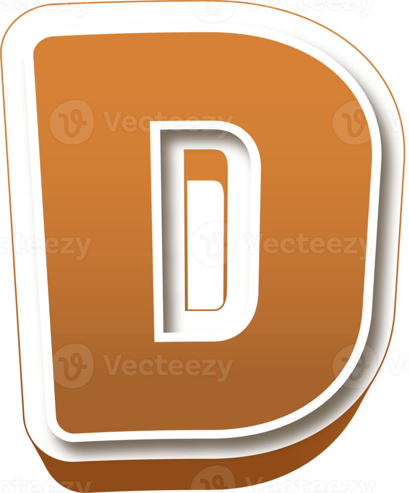 Chocolate 3d Bold Letter D png