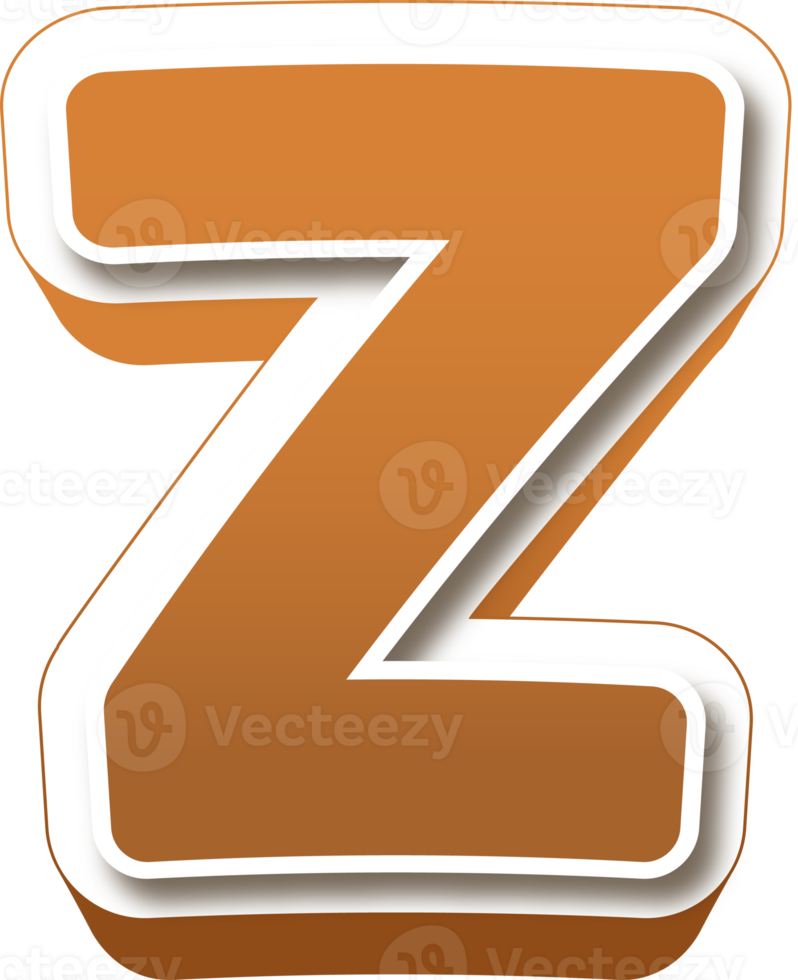 Chocolate 3d Bold Letter Z png