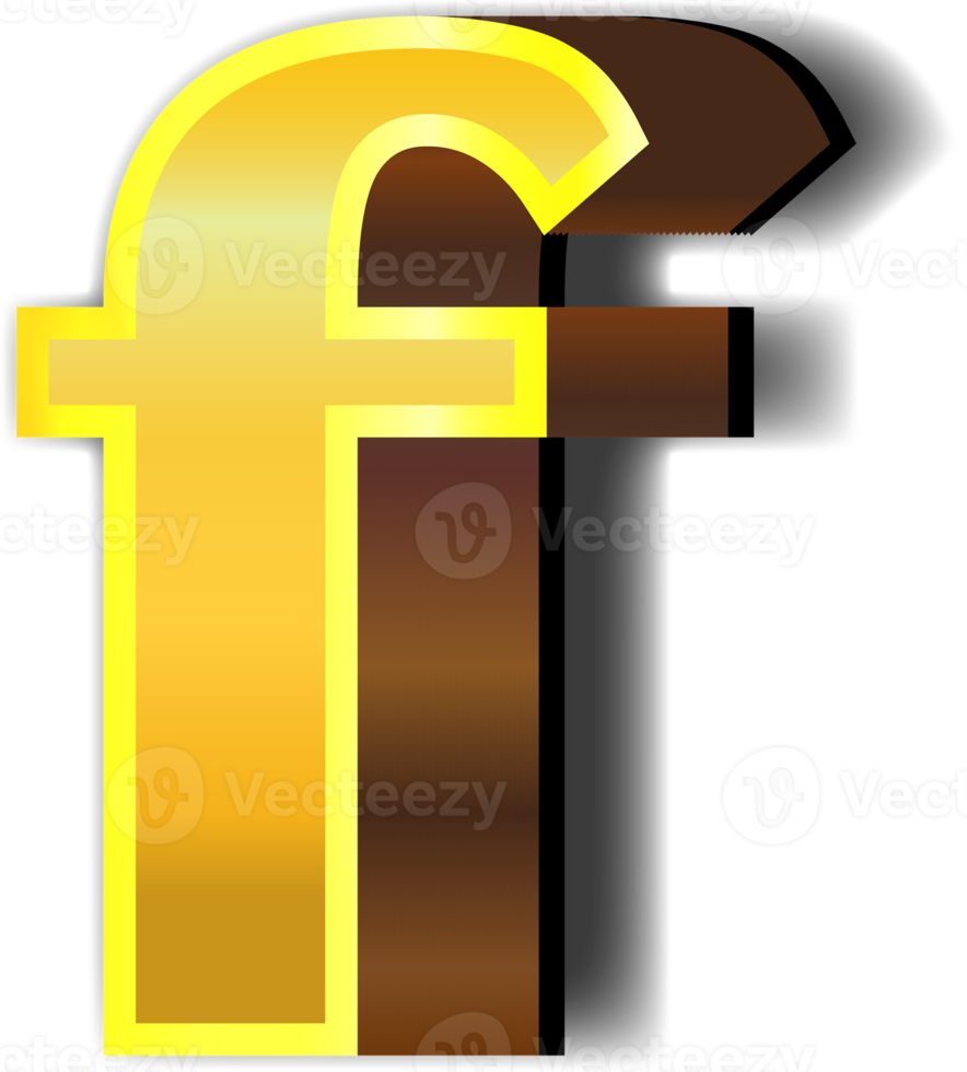 Shiny gold alphabet letters png