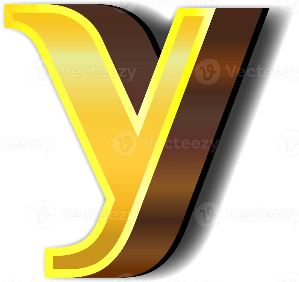 Shiny gold alphabet letters png