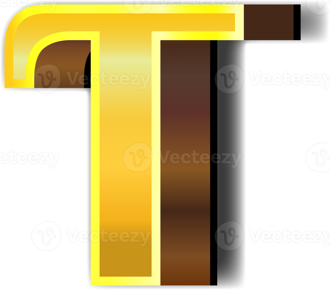 Shiny gold alphabet letters png