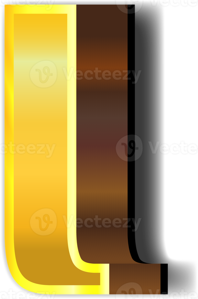 Shiny gold alphabet letters png